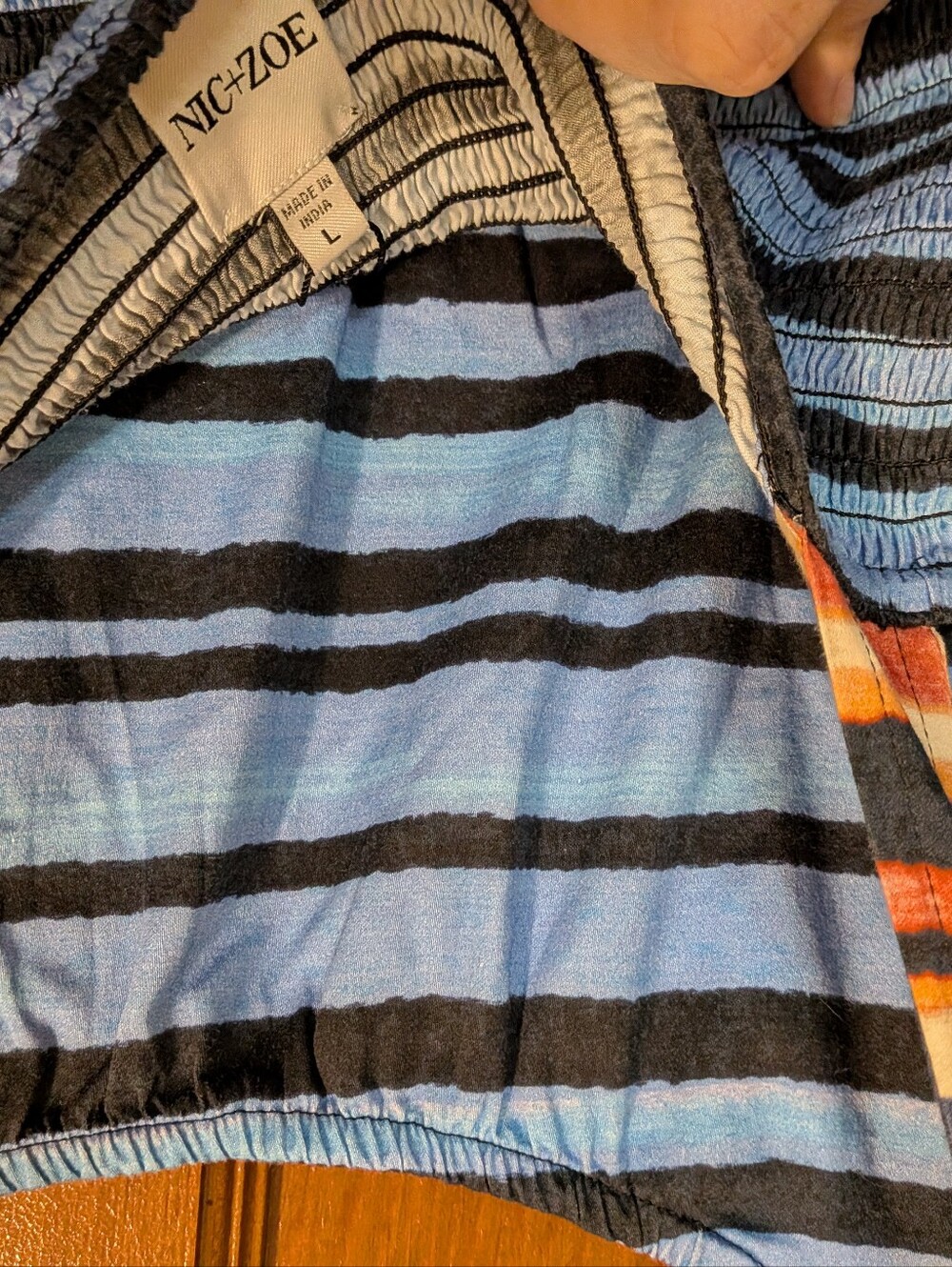NIC+ZOE Multi-color Striped Sleeveless Maxi Dress Large Smocked Back NWT - Picture 10 of 14